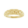 Sapphire Row Gold Quilted Dome Ring - 14K Yellow Gold (view 3)