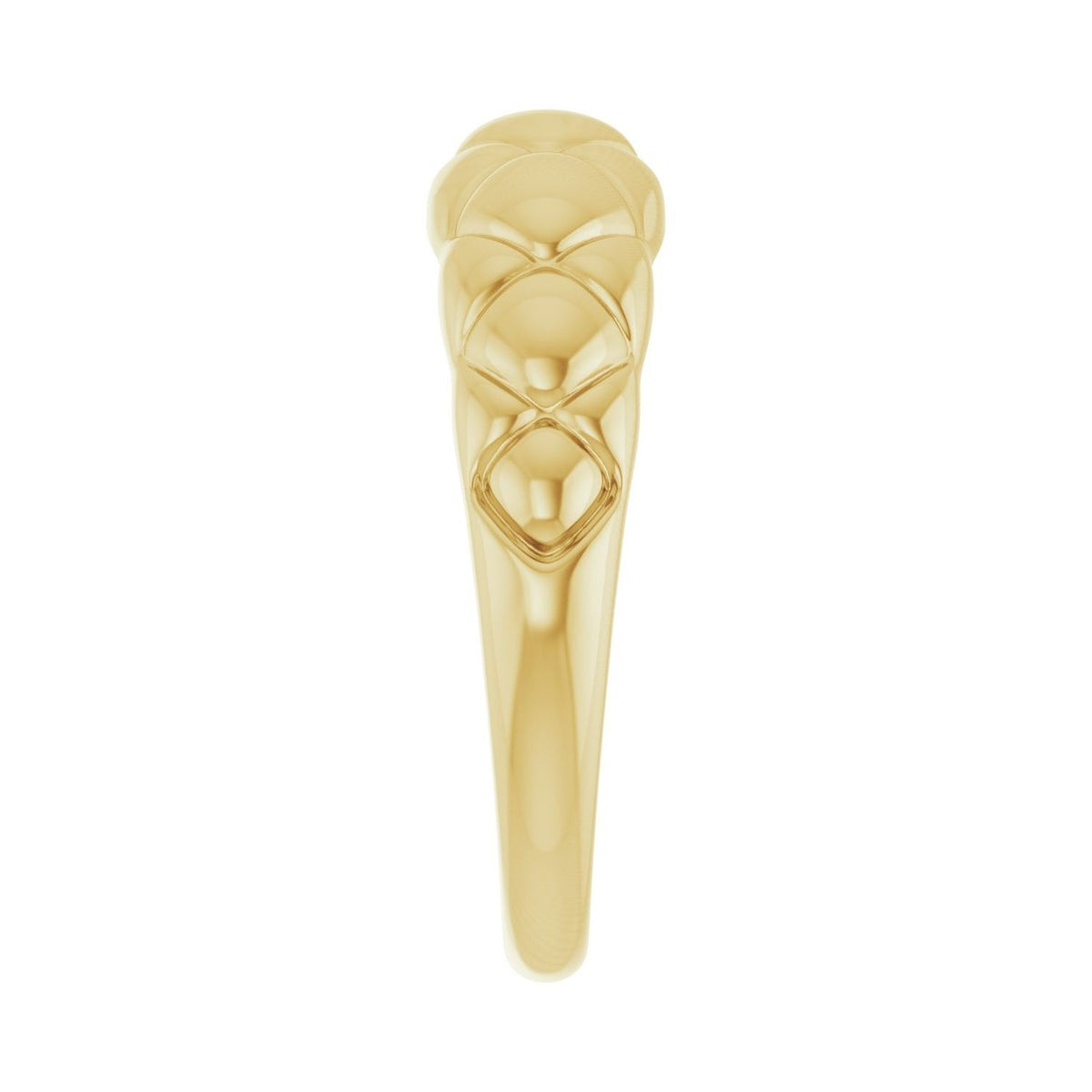 Sapphire Row Gold Quilted Dome Ring - 14K Yellow Gold (view 4)
