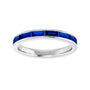 Sapphire Row Natural Gemstone Baguette Channel Stackable Ring - Blue Sapphire, 14K White Gold (view 3)