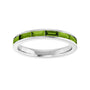 Sapphire Row Natural Gemstone Baguette Channel Stackable Ring - Peridot, 14K White Gold (view 3)