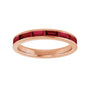 Sapphire Row Natural Gemstone Baguette Channel Stackable Ring - Ruby, 14K Rose Gold (view 3)