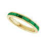 Sapphire Row Natural Gemstone Baguette Channel Stackable Ring - Emerald, 14K Yellow Gold (view 5)