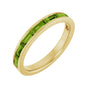 Sapphire Row Natural Gemstone Baguette Channel Stackable Ring - Peridot, 14K Yellow Gold
