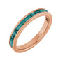 Sapphire Row Lab-Grown Gemstone Baguette Channel Stackable Ring - Alexandrite, 14K Rose Gold