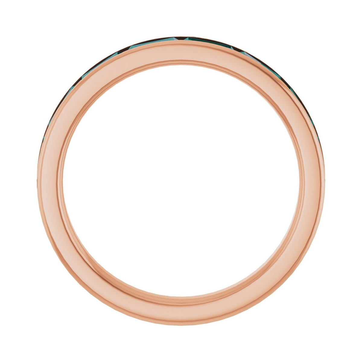 Sapphire Row Lab-Grown Gemstone Baguette Channel Stackable Ring - Alexandrite, 14K Rose Gold (view 2)
