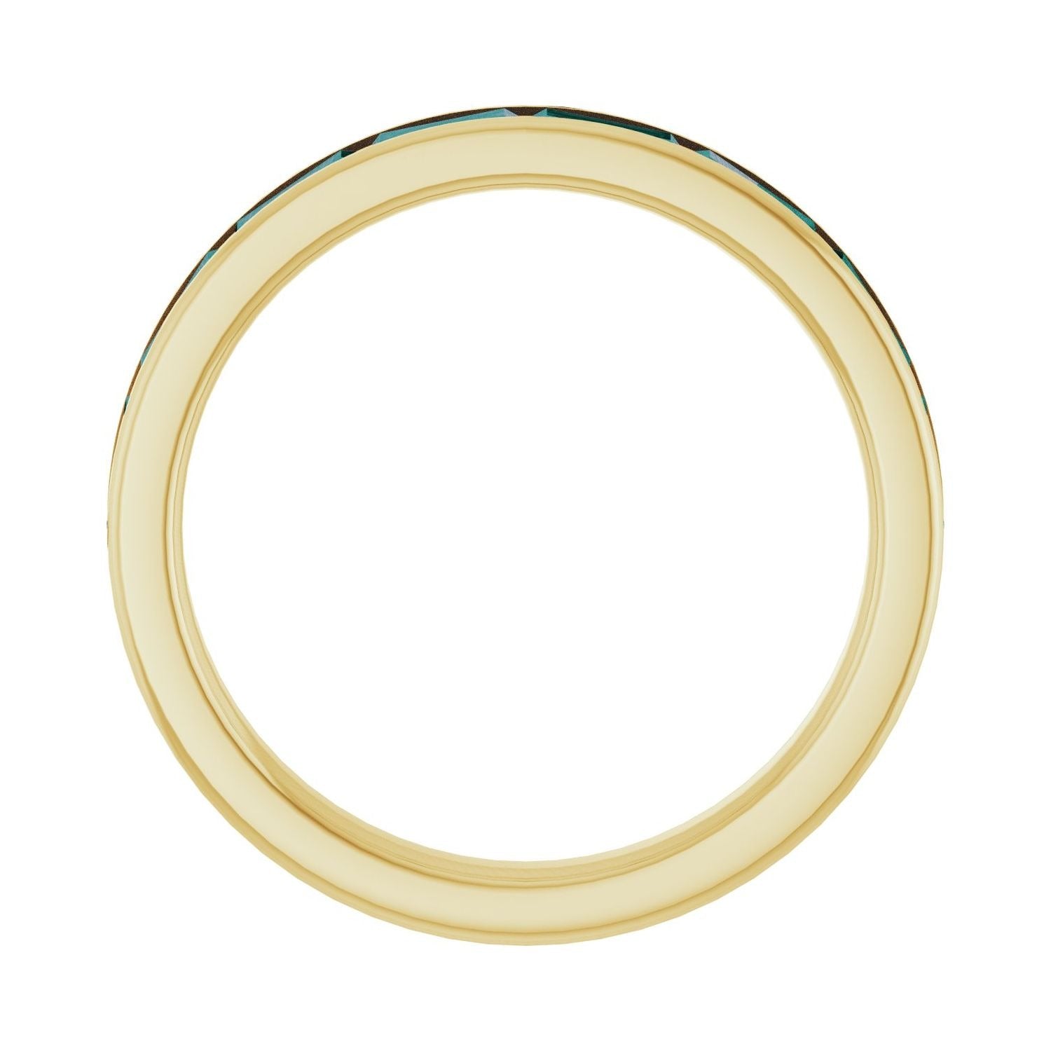 Sapphire Row Lab-Grown Gemstone Baguette Channel Stackable Ring - Alexandrite, 14K Yellow Gold (view 2)