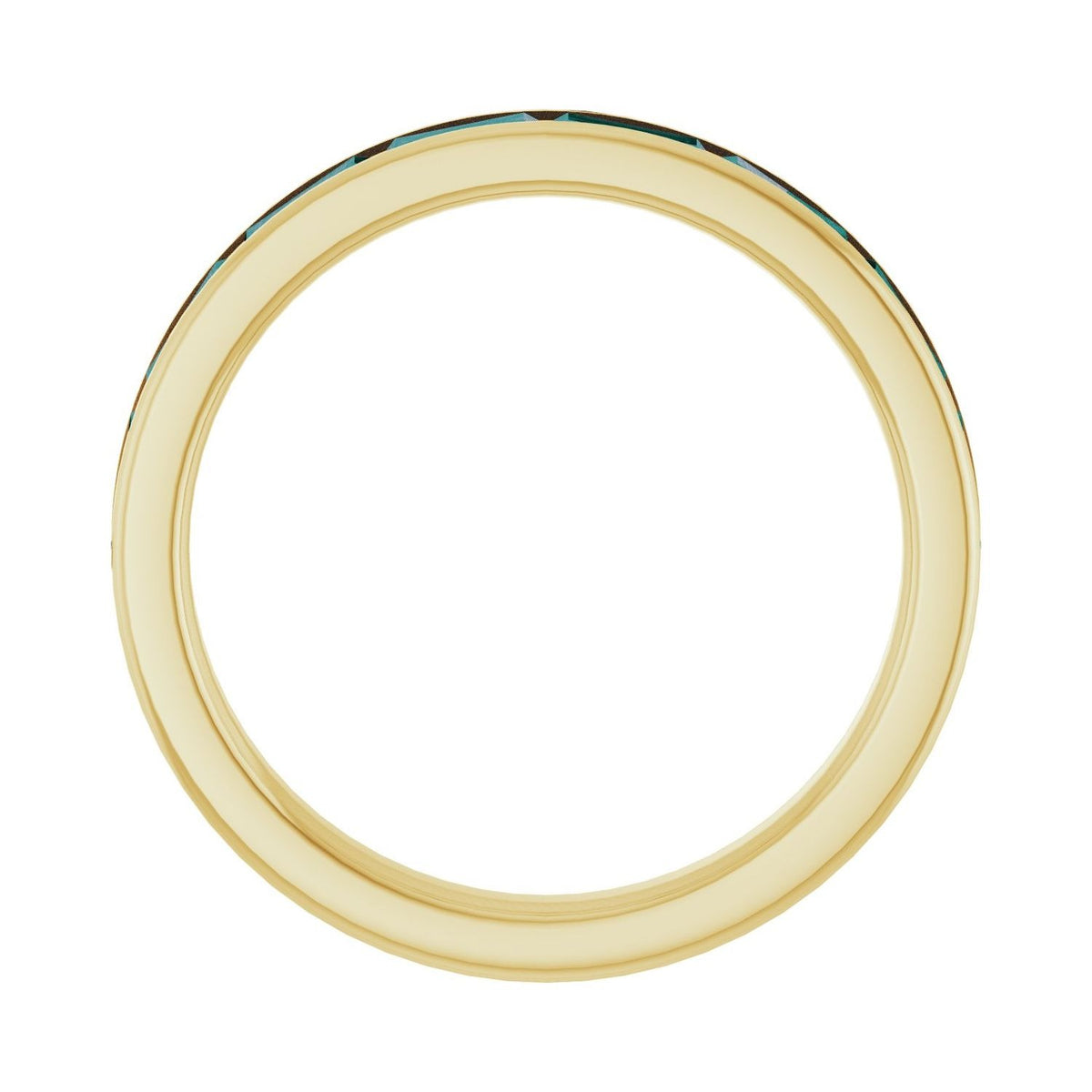 Sapphire Row Lab-Grown Gemstone Baguette Channel Stackable Ring - Alexandrite, 14K Yellow Gold (view 2)