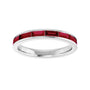 Sapphire Row Lab-Grown Gemstone Baguette Channel Stackable Ring - Ruby, 14K White Gold (view 3)