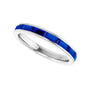 Sapphire Row Lab-Grown Gemstone Baguette Channel Stackable Ring - Blue Sapphire, 14K White Gold (view 5)
