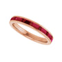 Sapphire Row Lab-Grown Gemstone Baguette Channel Stackable Ring - Ruby, 14K Rose Gold (view 5)