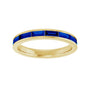 Sapphire Row Lab-Grown Gemstone Baguette Channel Stackable Ring - Blue Sapphire, 14K Yellow Gold (view 3)