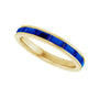 Sapphire Row Lab-Grown Gemstone Baguette Channel Stackable Ring - Blue Sapphire, 14K Yellow Gold (view 5)