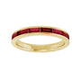 Sapphire Row Lab-Grown Gemstone Baguette Channel Stackable Ring - Ruby, 14K Yellow Gold (view 3)