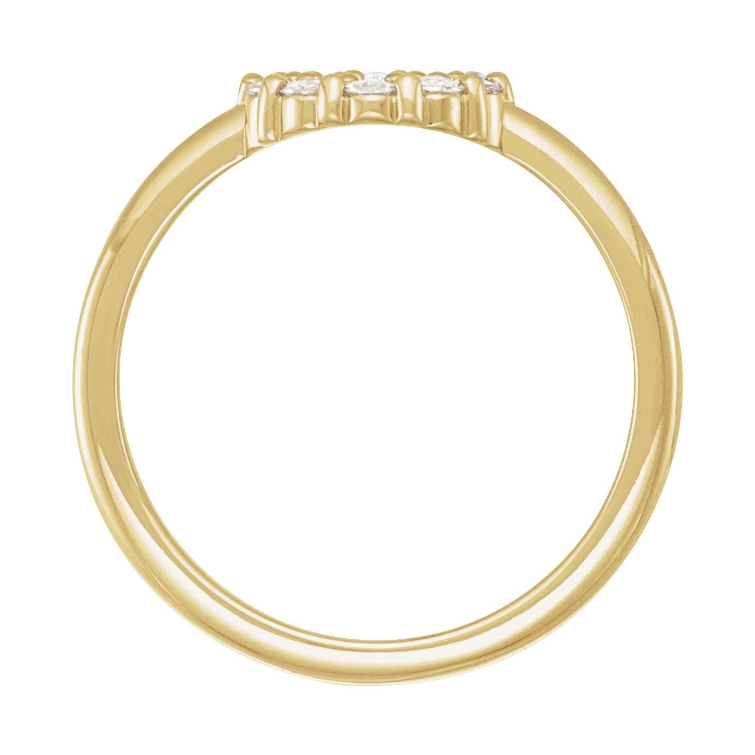 Sapphire Row Natural Gemstone Rose-Cut Circle Ring - Diamond, 14K Yellow Gold (view 2)