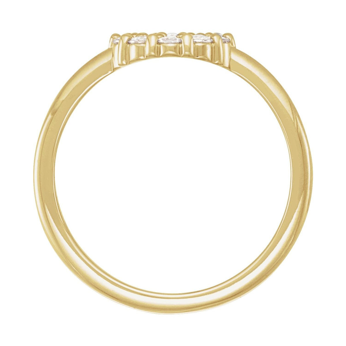 Sapphire Row Natural Gemstone Rose-Cut Circle Ring - Diamond, 14K Yellow Gold (view 2)