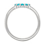 Sapphire Row Natural Gemstone Rose-Cut Circle Ring - Turquoise, Platinum (view 2)