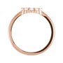 Sapphire Row Natural Gemstone Rose-Cut Circle Ring - White Opal, 14K Rose Gold (view 2)