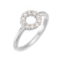 Sapphire Row Natural Gemstone Rose-Cut Circle Ring - Diamond, 14K White Gold