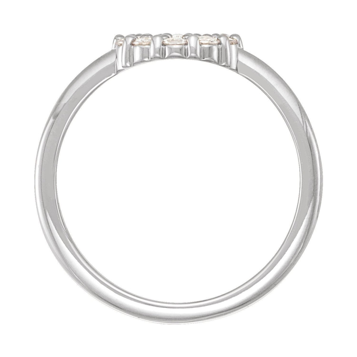 Sapphire Row Natural Gemstone Rose-Cut Circle Ring - Diamond, 14K White Gold (view 2)