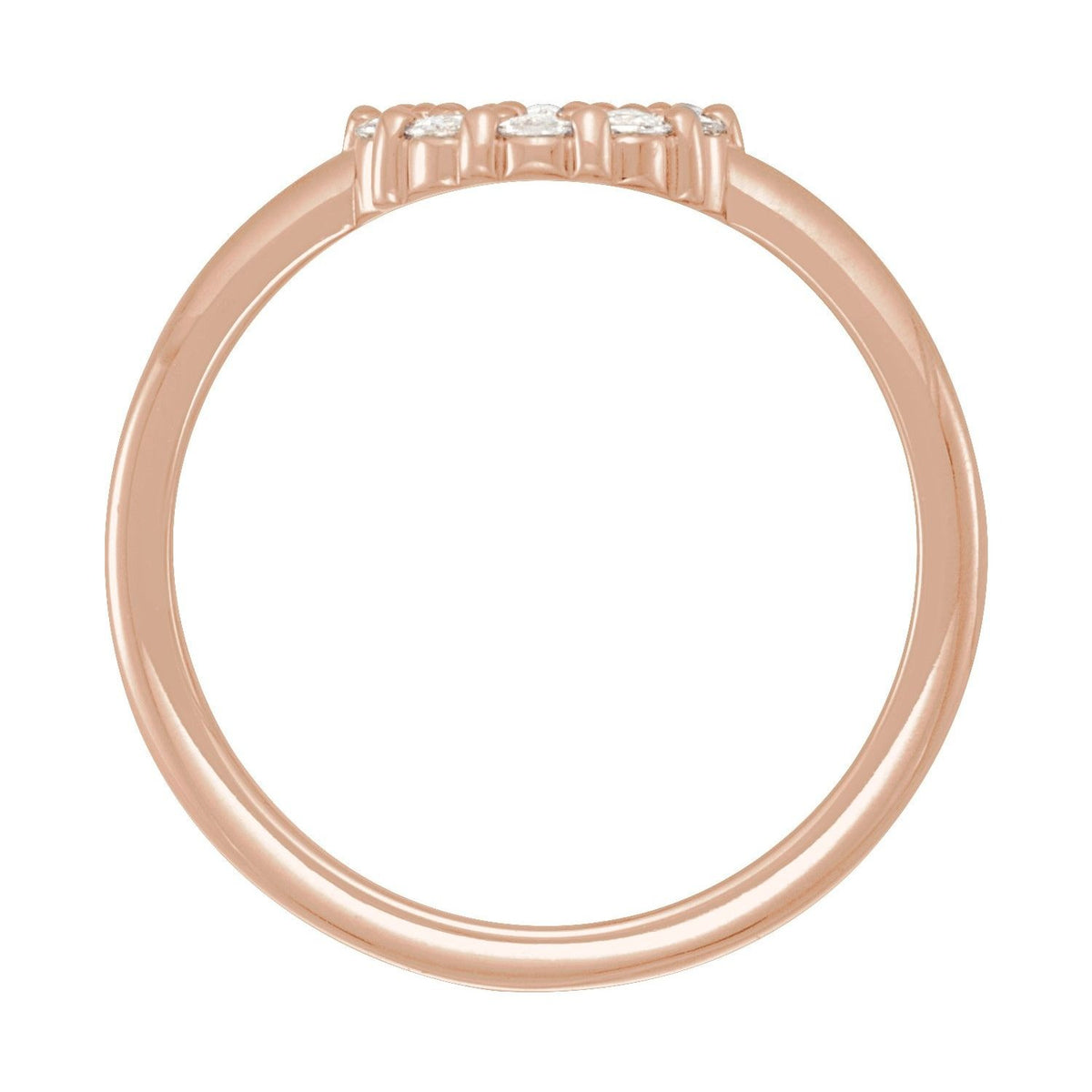Sapphire Row Natural Gemstone Rose-Cut Circle Ring - Diamond, 14K Rose Gold (view 2)