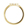 Sapphire Row Natural Gemstone Rose-Cut Circle Ring - White Opal, 14K Yellow Gold (view 2)