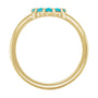 Sapphire Row Natural Gemstone Rose-Cut Circle Ring - Turquoise, 14K Yellow Gold (view 2)