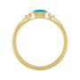 Sapphire Row Natural Gemstone Bezel-Set Cabochon Ring - Turquoise, 14K Yellow Gold (view 2)