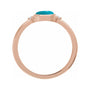 Sapphire Row Natural Gemstone Bezel-Set Cabochon Ring - Turquoise, 14K Rose Gold, Round 6 mm (view 2)
