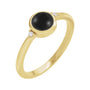 Sapphire Row Natural Gemstone Bezel-Set Cabochon Ring - Black Onyx, 14K Yellow Gold