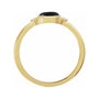 Sapphire Row Natural Gemstone Bezel-Set Cabochon Ring - Black Onyx, 14K Yellow Gold (view 2)