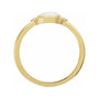 Sapphire Row Natural Gemstone Bezel-Set Cabochon Ring - White Opal, 14K Yellow Gold (view 2)