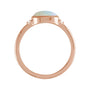 Sapphire Row Natural Gemstone Bezel-Set Cabochon Ring - Ethiopian Opal, 14K Rose Gold (view 2)