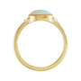 Sapphire Row Natural Gemstone Bezel-Set Cabochon Ring - Ethiopian Opal, 14K Yellow Gold (view 2)