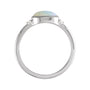 Sapphire Row Natural Gemstone Bezel-Set Cabochon Ring - Ethiopian Opal, Platinum (view 2)