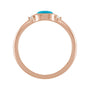 Sapphire Row Natural Gemstone Bezel-Set Cabochon Ring - Turquoise, 14K Rose Gold (view 2)