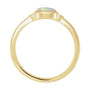 Sapphire Row Natural Gemstone Bezel-Set Cabochon Ring - White Opal, 14K Yellow Gold, Oval 5 × 3 mm (view 2)