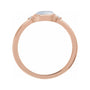 Sapphire Row Natural Gemstone Bezel-Set Cabochon Ring - Rainbow Moonstone, 14K Rose Gold (view 2)