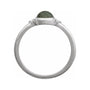 Sapphire Row Natural Gemstone Bezel-Set Cabochon Ring - Moss Agate, 14K White Gold, Round 6 mm (view 2)