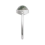 Sapphire Row Natural Gemstone Bezel-Set Cabochon Ring - Moss Agate, 14K White Gold, Round 8 mm (view 3)
