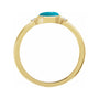 Sapphire Row Natural Gemstone Bezel-Set Cabochon Ring - Turquoise, 14K Yellow Gold, Round 6 mm (view 2)