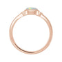 Sapphire Row Natural Gemstone Bezel-Set Cabochon Ring - White Opal, 14K Rose Gold, Oval 5 × 3 mm (view 2)