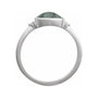 Sapphire Row Natural Gemstone Bezel-Set Cabochon Ring - Moss Agate, 14K White Gold, Oval 8 × 6 mm (view 2)