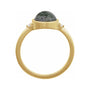 Sapphire Row Natural Gemstone Bezel-Set Cabochon Ring - Moss Agate, 14K Yellow Gold, Round 8 mm (view 2)
