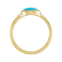Sapphire Row Natural Gemstone Bezel-Set Cabochon Ring - Turquoise, 14K Yellow Gold, Oval 8 × 6 mm (view 2)