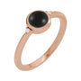 Sapphire Row Natural Gemstone Bezel-Set Cabochon Ring - Black Onyx, 14K Rose Gold