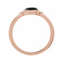 Sapphire Row Natural Gemstone Bezel-Set Cabochon Ring - Black Onyx, 14K Rose Gold (view 2)