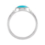 Sapphire Row Natural Gemstone Bezel-Set Cabochon Ring - Turquoise, 14K White Gold (view 2)