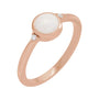 Sapphire Row Natural Gemstone Bezel-Set Cabochon Ring - White Opal, 14K Rose Gold