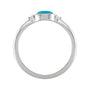 Sapphire Row Natural Gemstone Bezel-Set Cabochon Ring - Turquoise, Platinum (view 2)