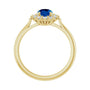 Sapphire Row Lab-Grown Gemstone Halo Ring - Blue Sapphire, 10K Yellow Gold, Oval 7 × 5 mm · lab-grown diamond halo (view 2)